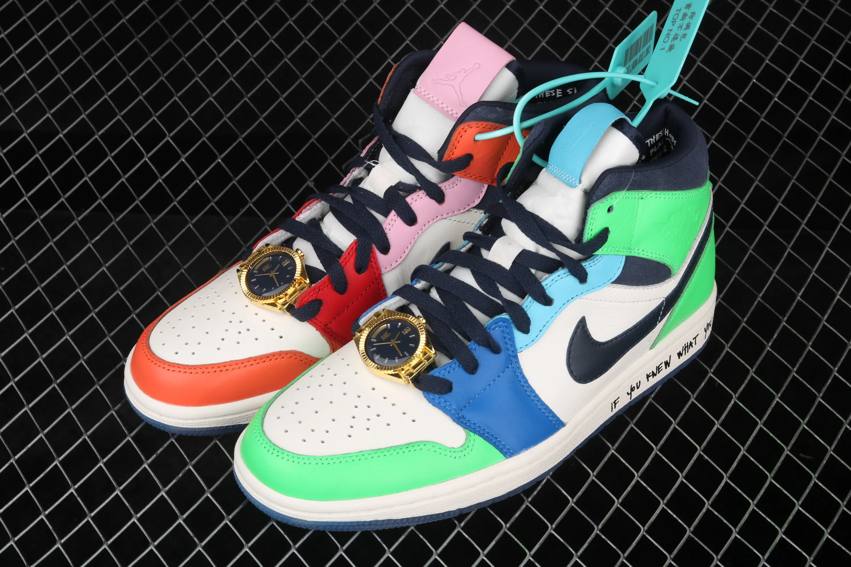 All categories Air Jordan Jordan series basketball shoes Air Jordan 1 Mid different versions Melody Ehsani x Air Jordan 1 Mid "Fearless" AJ1 Joe 1 watch orange and green mandarin duck CQ7629-100